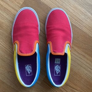 Vans Classic Slip On Rainbow Colorblock Sneakers